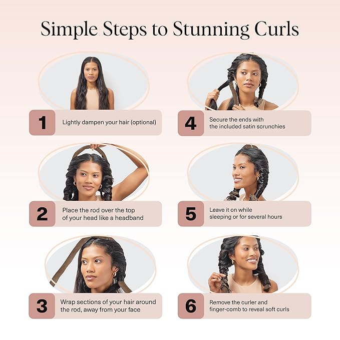 Kitsch Velvet XL Heatless Curling Set - Heatless Curls Overnight - Comfortable No Heat Hair Curlers With Two Velvet Bow Scrunchies to Sleep In for Frizz-Free & Non-Damage Styling - Eucalyptus