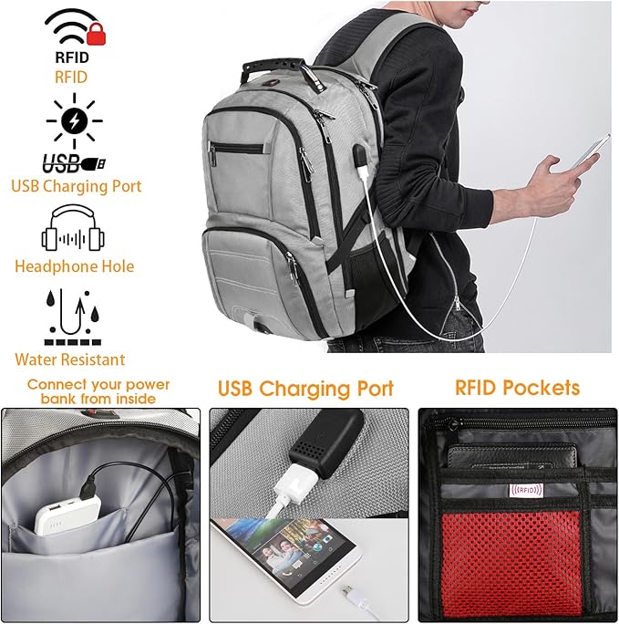 LTINVECK Extra Large 50L Travel Laptop Backpack, Computer bag Backbag - Image 4