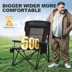 LET'S CAMP Oversized Camping Chairs 29.52" High Back Heavy Duty Lawn Chair - Image 3