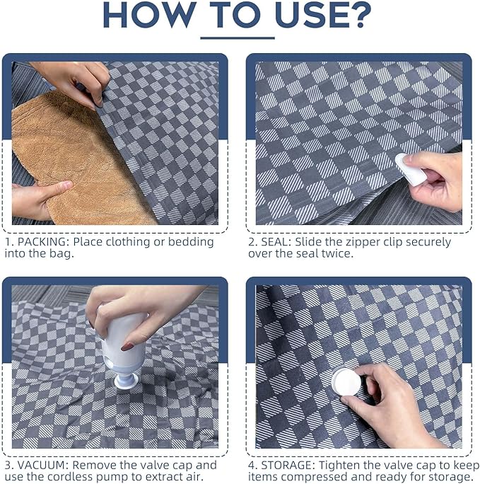 Vacuum Seal Bags for Clothing Travel w/Wireless Pump, Space Saver Vacuum - Image 7