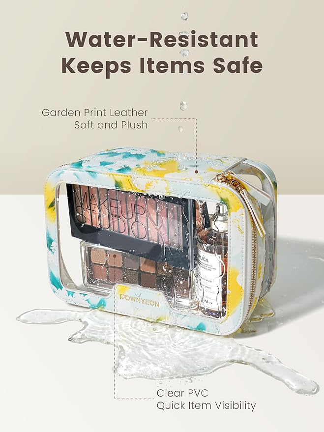 ROWNYEON Clear Makeup Case Toiletry Bag Multipurpose Travel Makeup Train Case - Image 4