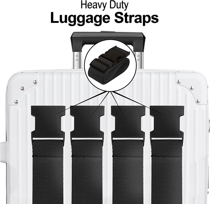 Luggage Straps for Suitcases TSA Approved Travel Belt 8 Pack by Chelmon - Image 3