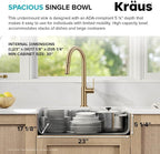KRAUS Dex 25-inch Undermount 16 Gauge Stainless Steel Single Bowl ADA Kitchen - Image 4