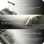 20 inch Carry On Luggage Expandable Top Opening/Clamshell Opening, TSA Approved - Image 4
