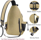 MOSISO Sling Backpack, Canvas Crossbody Hiking Daypack Bag - Image 5