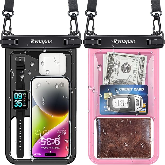 2 Pack Waterproof Phone Pouch - 10in Waterproof Phone Case by Rynapac