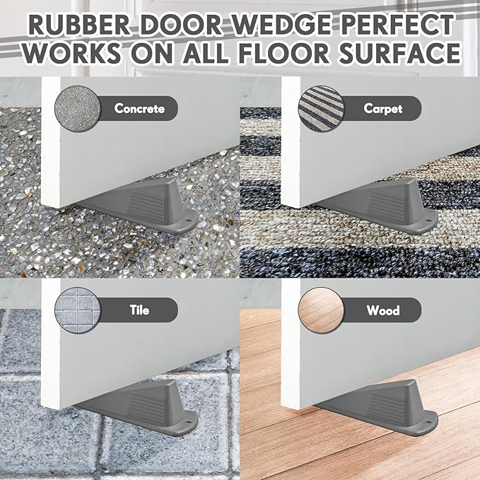 Frienda 2 Pcs Jumbo Door Stoppers Heavy Duty Door Stopper Tall up to 2inch Tall - Image 5
