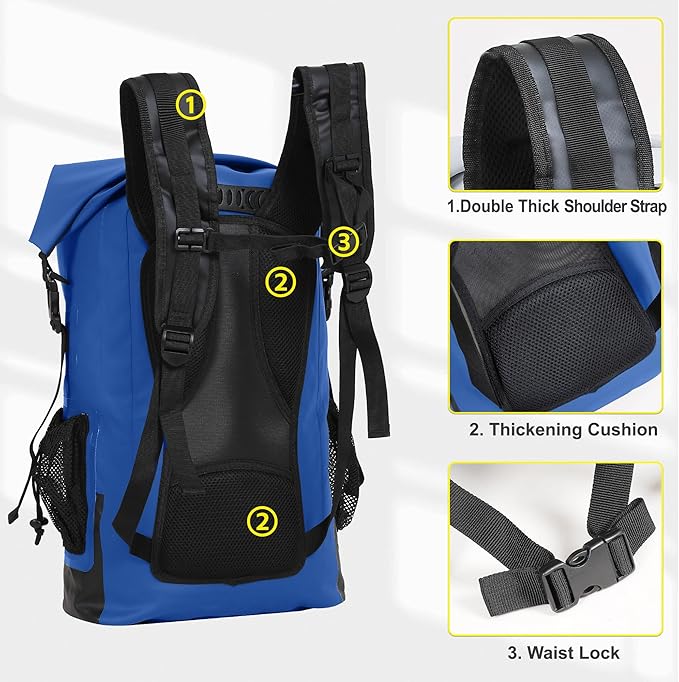 UPWELL 30L Waterproof Dry Bag Boating Backpack - Image 5