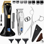 Fagaci Professional Hair Clippers, Hair Scissors & Hair Trimmer Extremely Sharp, Hair Shears, Turbo Power Cordless Hair Clippers & Hair Trimmer Set