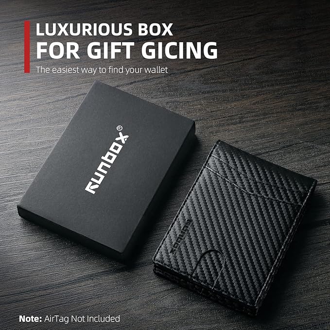 RUNBOX AirTag-Wallet-Mens-Slim-RFID Blocking Wallets Leather - Image 5