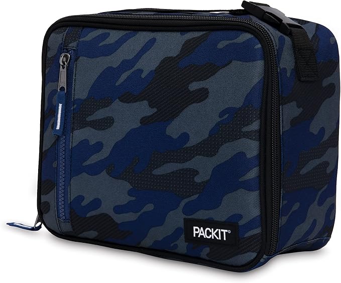 PackIt Freezable Classic Lunch Box, Sporty Camo Charcoal Navy, Built - Image 2