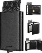 VULKIT Pop up Card Wallet Minimalist Cash Wallets RFID Blocking Leather Smart by VULKIT