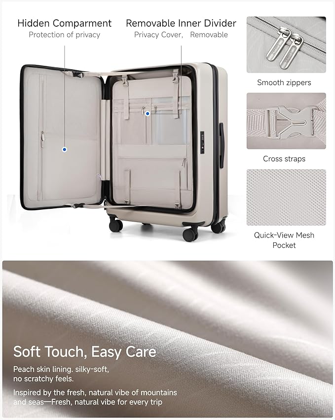 LUGGEX Checked Suitcase Top Opening, FLT Expandable Polycarbonate Hard Shell - Image 8