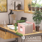Accordion File Organizer, 13 Pockets Wheat Straw Expanding File Folder - Image 2