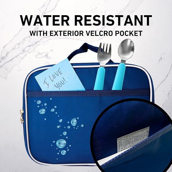 Fenrici Blue Lunch Box for Boys, Kids Insulated Lunch Bag for School, Soft - Image 2