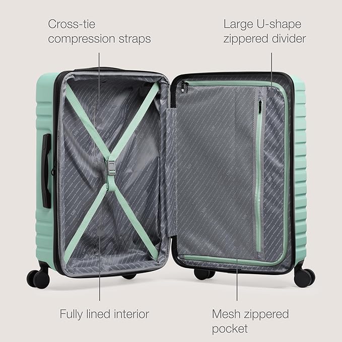 U.S. Traveler Boren Polycarbonate Hardside Rugged Travel Suitcase Luggage - Image 2