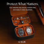 Galis Luxury Watch Case for Men High End Portable 2-Slot Watch Holder and Watch - Image 3