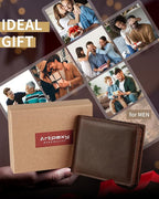 Mens Wallet Genuine Leather Bifold RFID Blocking Wallet - Image 6