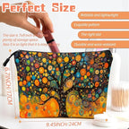 Cosmetic Bags Travel Makeup Toilet Case Waterproof Pouch for Women Girls 6.7X9.45inches - Whimsical Chromatic Arbor