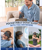 Voerou Sleep Mask with Bluetooth Headphones, Zero Pressure Wireless Sleeping - Image 8