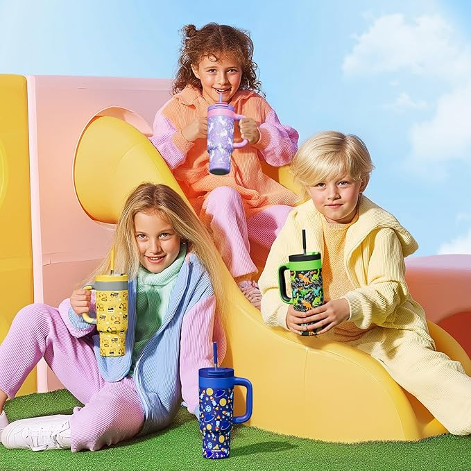 24 oz Kids Tumbler with Straw for Boys: Leakproof, Cold for 26 Hrs, Hot for 10 - Image 8