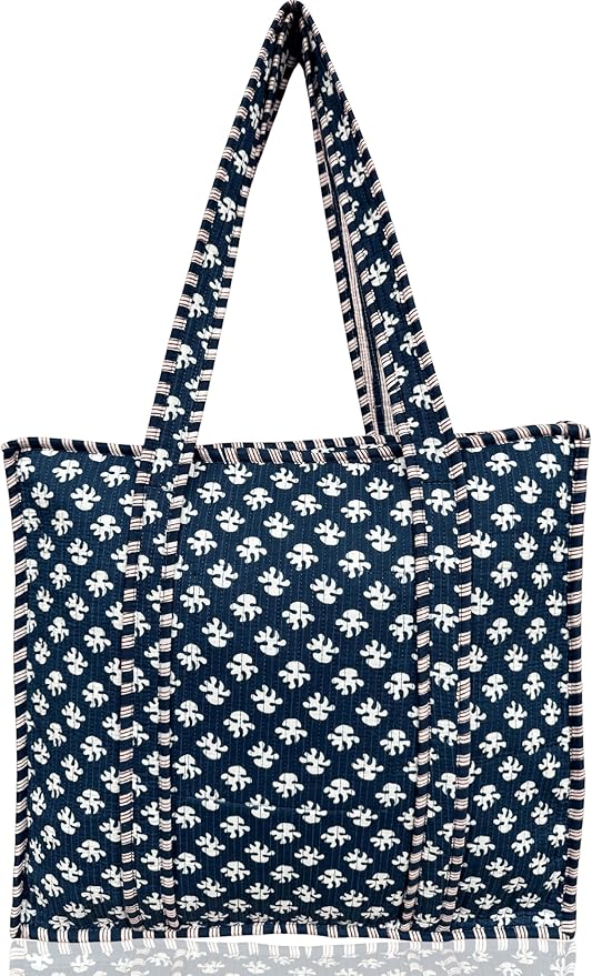 Cotton Quilted Tote Bag for Women – Large Beach & Travel Tote by ThirdEyeExport