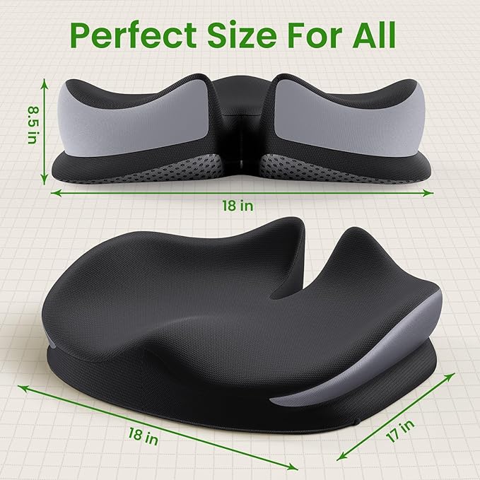 Benazcap Large Seat Cushion for Office Chair Memory Foam Coccyx Pain Relief - Image 5