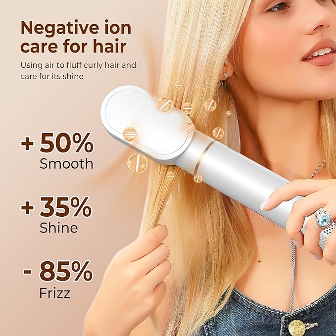 5 in 1 Blow Dryer Brush, Upgrade Hair Dryer Brush Air Curler Air Curling Wrap Styler, Detachable Hot Air Brush Negative Ion Curling Brush Iron, Hair Styling Tools for Drying Curling Straightening
