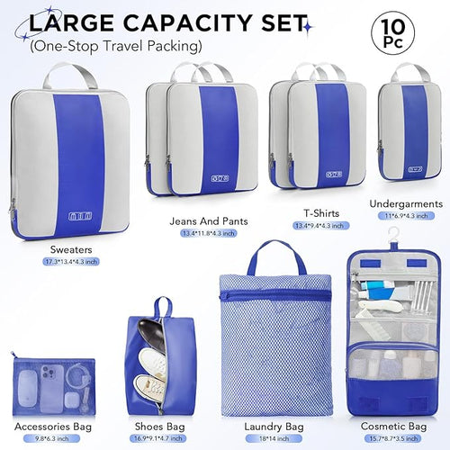 10 Set Compression Packing Cubes - Image 2