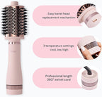 L'ANGE HAIR Multi-Volume Series Blow Dryer Brush | Interchangeable Hair Dryer Brush with Ionic Titanium Barrel for Smooth, Voluminous Styling | Black - Oval 60mm