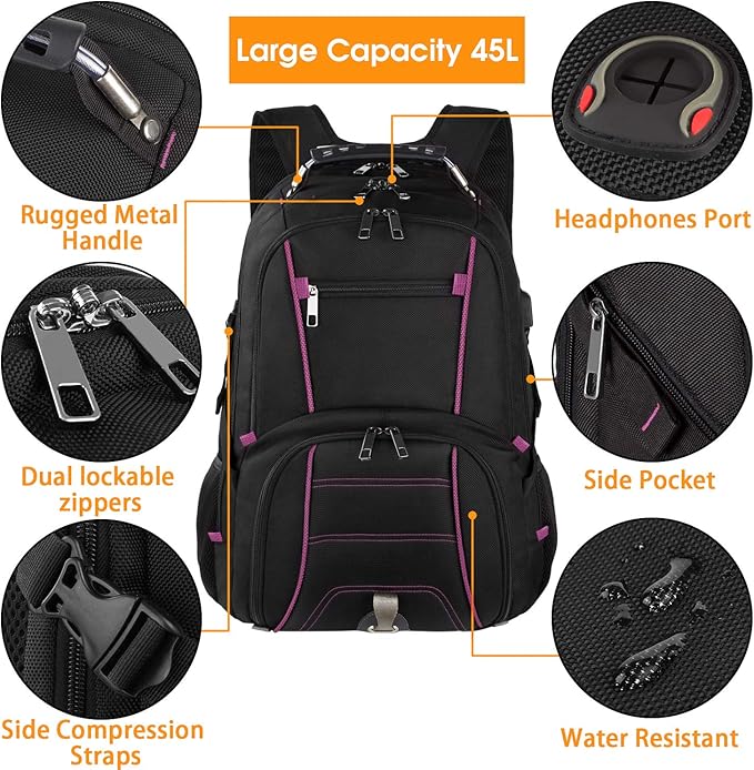 LTINVECK Extra Large Backpack, TSA Friendly Travel Laptop Computer Backpack - Image 5