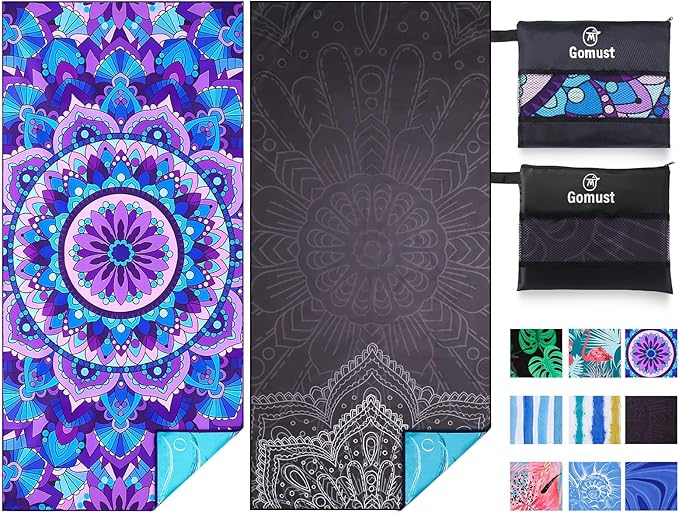 2 Pack Lightweight Thin Beach Towel Oversized 71"x32" Big Extra Large by Gomust