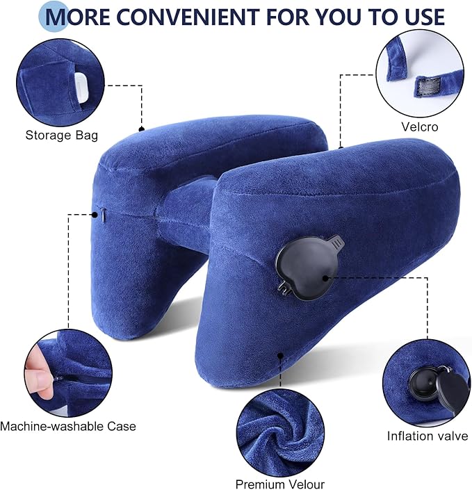 Sunany Neck Pillow for Travel Inflatable Airplane Pillow Comfortably Supports - Image 3