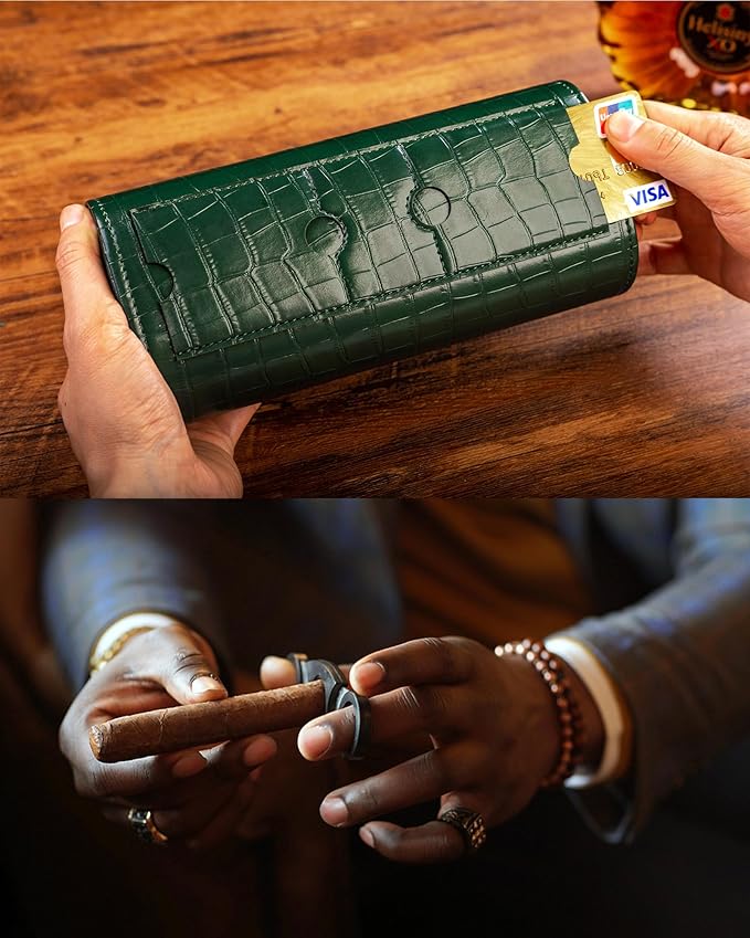 MR.OKAY 3 Watch Travel Case-Classic Leather Watch Case - Image 5