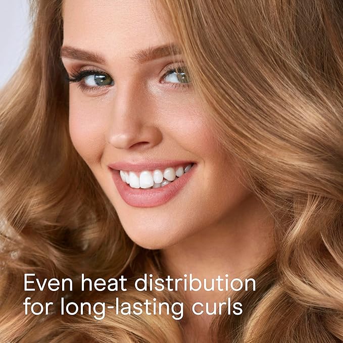Conair Instant Heat Curling Iron Brush, 1 1/4-Inch Barrel Curling Brush for Short Hair, 30-Second Heat-Up with 25 Heat Settings for All Hair Types, Black