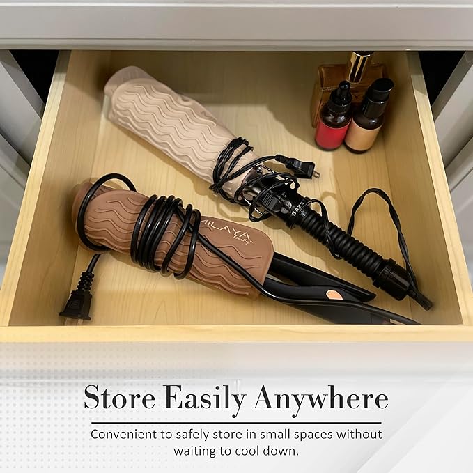 Vanity Accessories - Heat Resistant Mat – Silicone Flat Iron & Curling Iron Holder, Non-Slip Vanity Mat & Hot Tool Mat for Home, Salon, or Travel Use