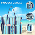 LEDAOU Beach Bag Waterproof Sandproof Women Tote Bag Pool Bag - Image 2