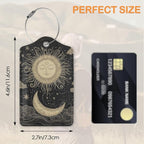 Vintage Boho Sun and Moon 3 PCS Luggage Tags, Leather Suitcase Tags - Image 2