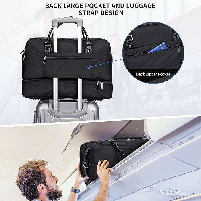 WITZMAN Weekender Bags for Men Women Carry On Duffle Overnight Bag - Image 6