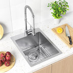 15x20 inch Drop in Bar Sink, 15 inch Small Kitchen Sink 18 Gauge Single Bowl - Image 7