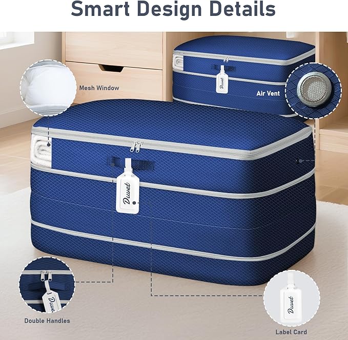DIMJ Comforter Storage Bag - 100L Large Capacity Blanket Storage Compression - Image 4