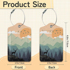 Sunset Landscape Luggage Tag for Suitcase, Mountain Tree Design - Image 3