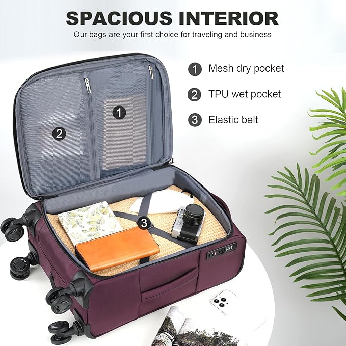 KROSER Softside Expandable Carry On Luggage - Image 3