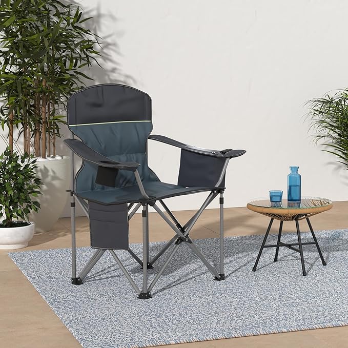 HIGH POINT SPORTS Camping Folding Chair, Heavy Duty Oversized Portable Outdoor - Image 2