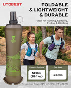 UTOBEST 500ml Soft Flask, 2 Pack Flexible TPU Hydration Water Bottle, - Image 7