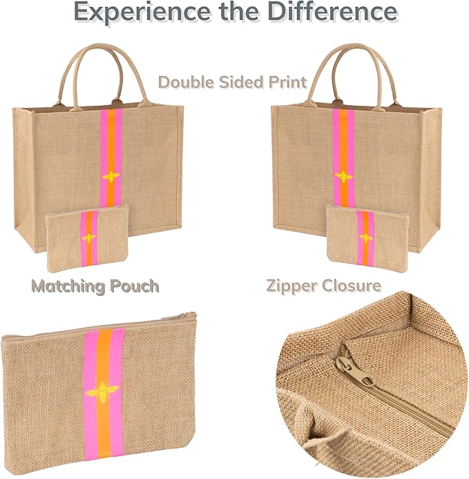 Large Beach Bag Jute Woven Tote - Image 2