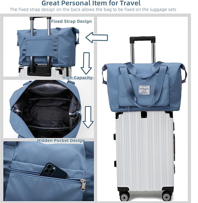 Large Capacity Foldable Travel Bag, Expandable lightweight Carry on Bag - Image 3