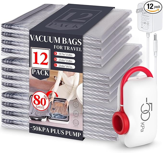 VMstr 12 Pack Vacuum Storage Bags by VMSTR