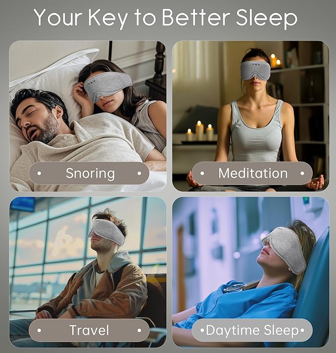 Sleep Mask with Headphones Bluetooth 5.4, TOPOINT 3D Eye Mask Blackout with - Image 9