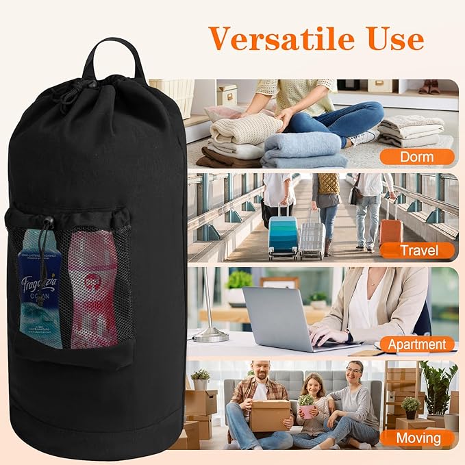 Canvas backpack laundry bag, laundry backpack - Image 7